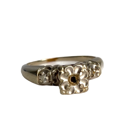 Vintage Jewelry - Vintage 14k White Gold Engagement Ring Setting